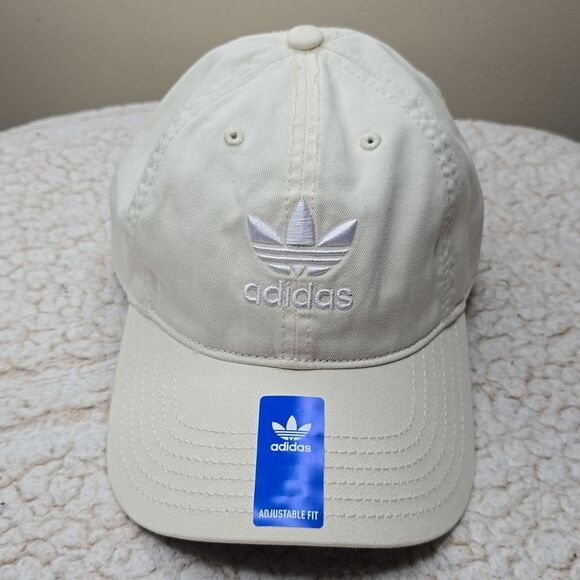 NWT Adidas Relaxed Strap-Back Hat White / Cream OS - Picture 1 of 6